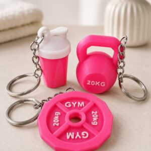 Chaveiro Fitness Academia Personalizado | KIT Anilhas, Kettlebell e Coqueteleira